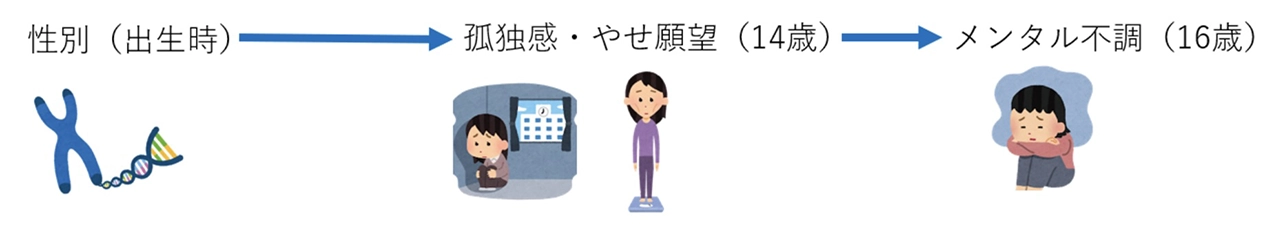 図1 思春期女子のメンタル不調における孤独感・やせ願望の役割